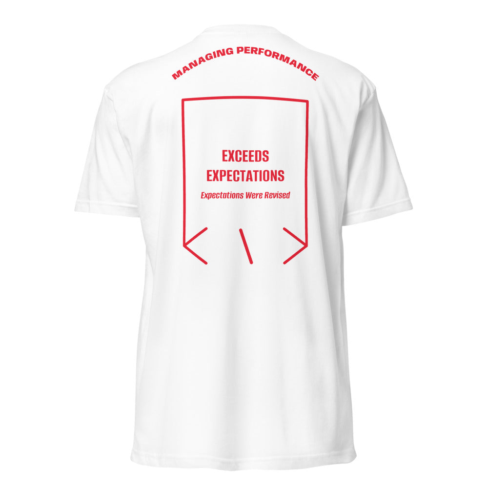 Exceeds Expectations — White Red back mockup