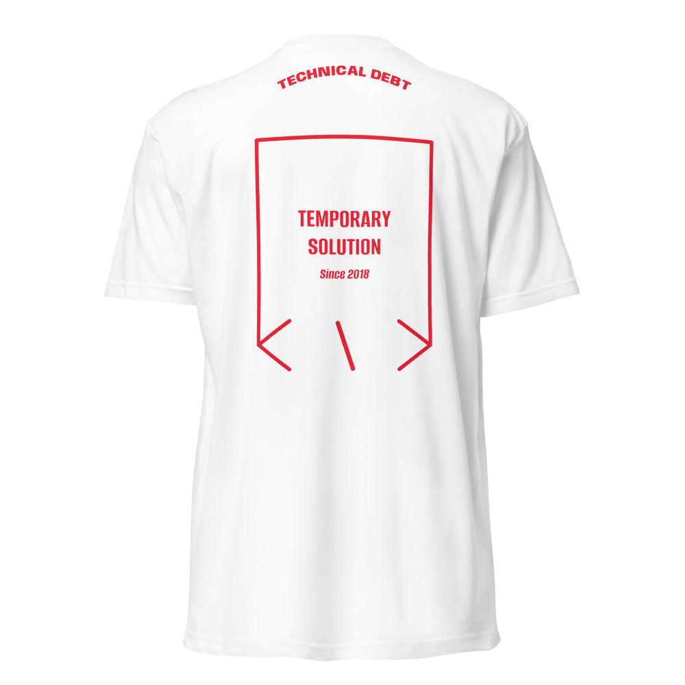 Temporary Solution — White Red back mockup