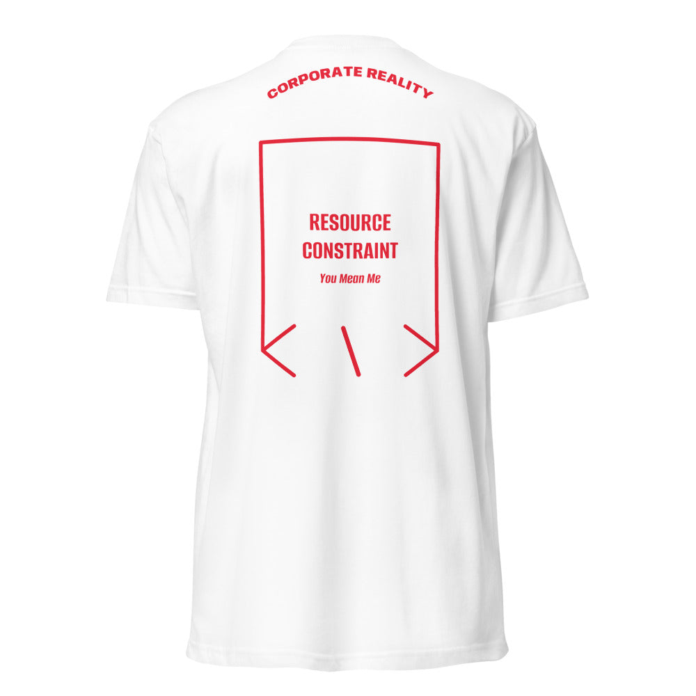 Resource Constraint — White Red back mockup