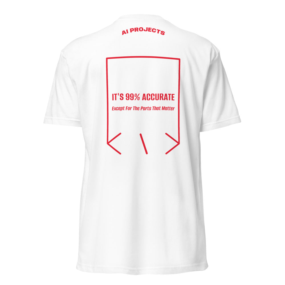 It's 99% Accurate — White Red back mockup