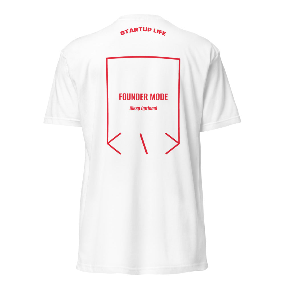 Founder Mode — White Red back mockup