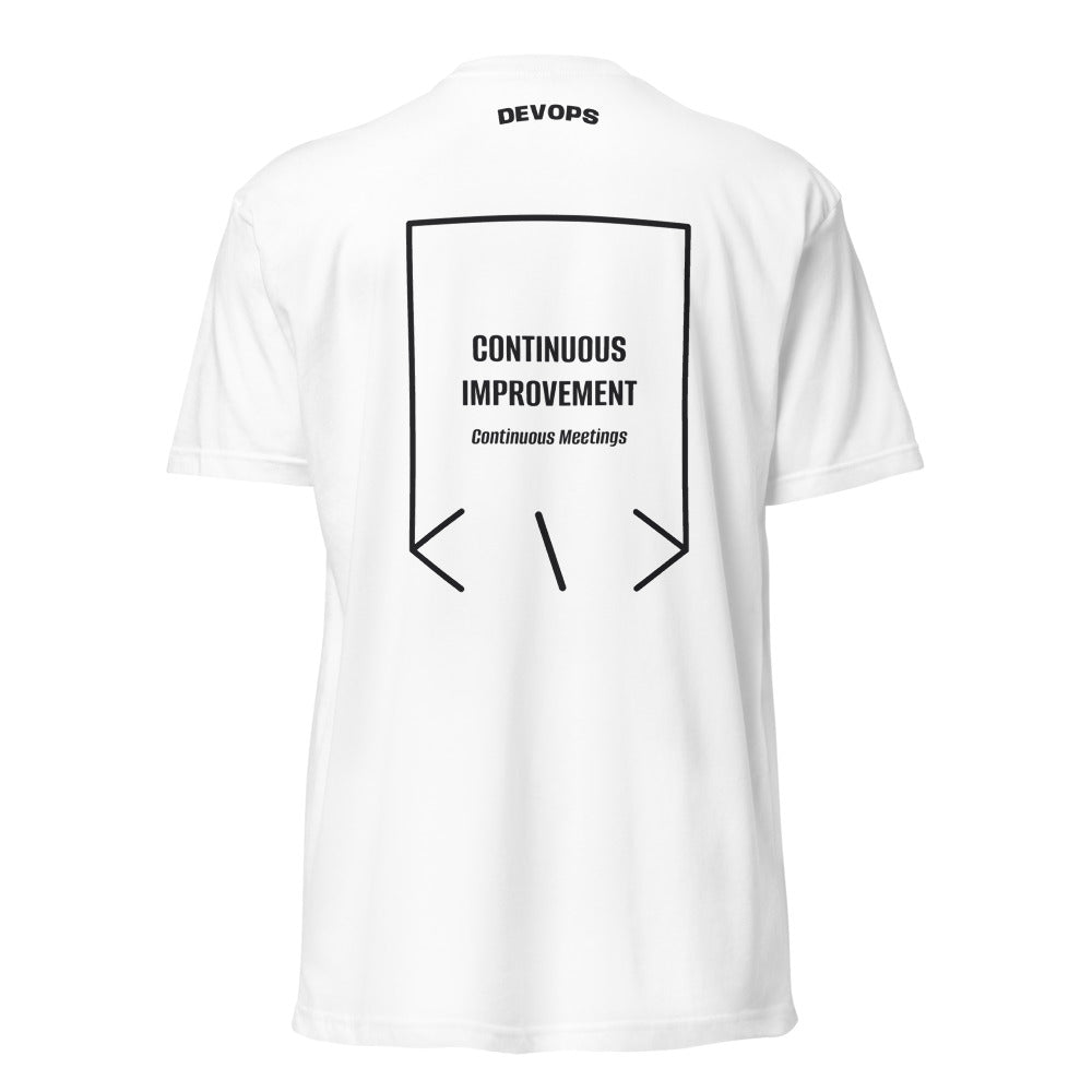 Continuous Improvement — White Black back mockup