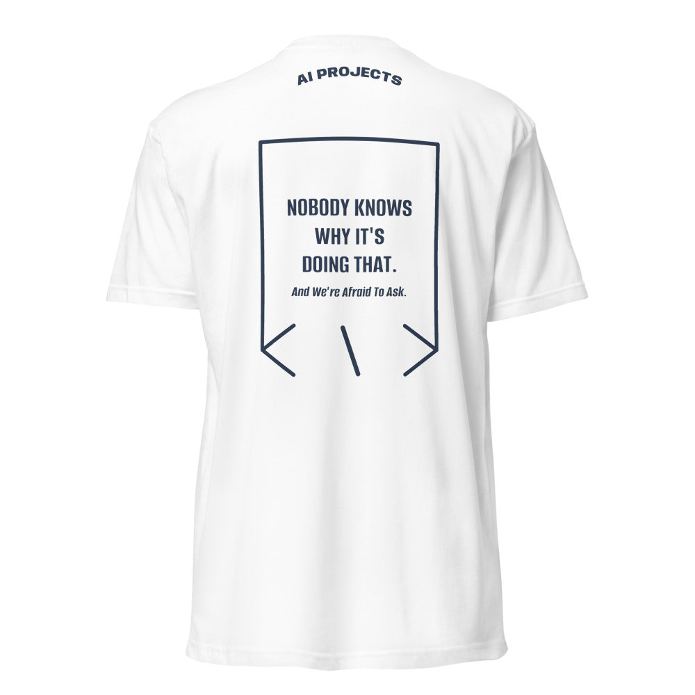 Nobody Knows Why It's Doing That. — White Midnight Navy back mockup