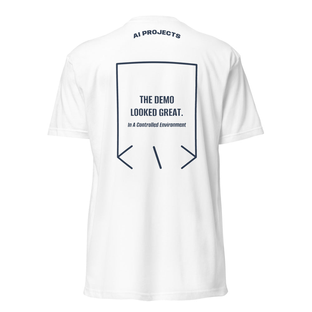 The Demo Looked Great. — White Midnight Navy back mockup