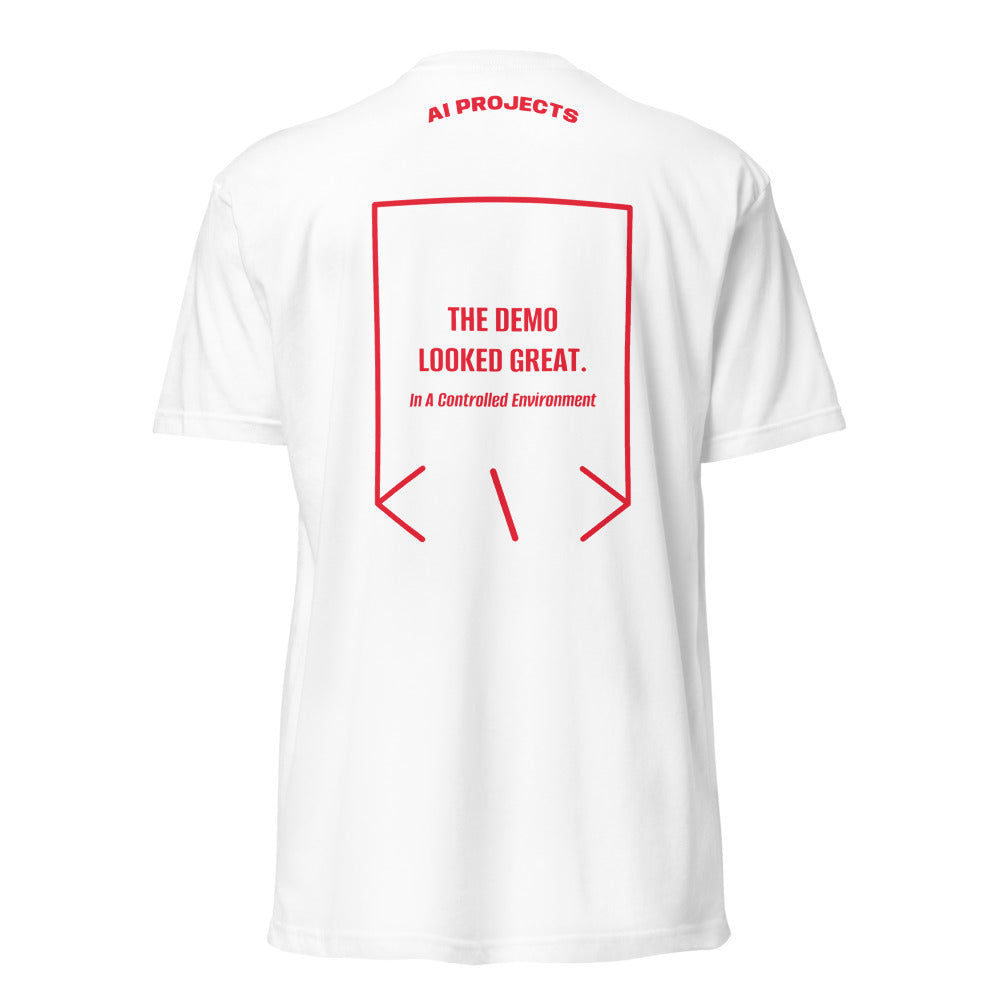 The Demo Looked Great. — White Red back mockup
