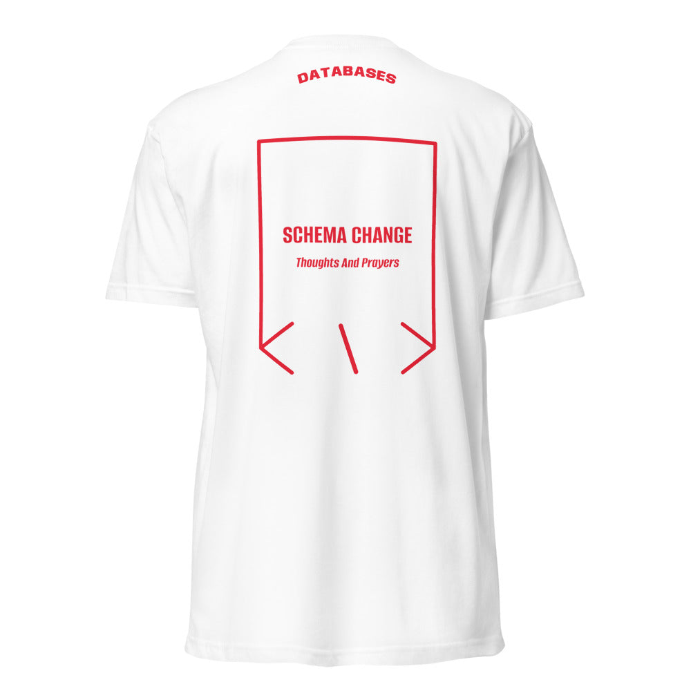 Schema Change — White Red back mockup
