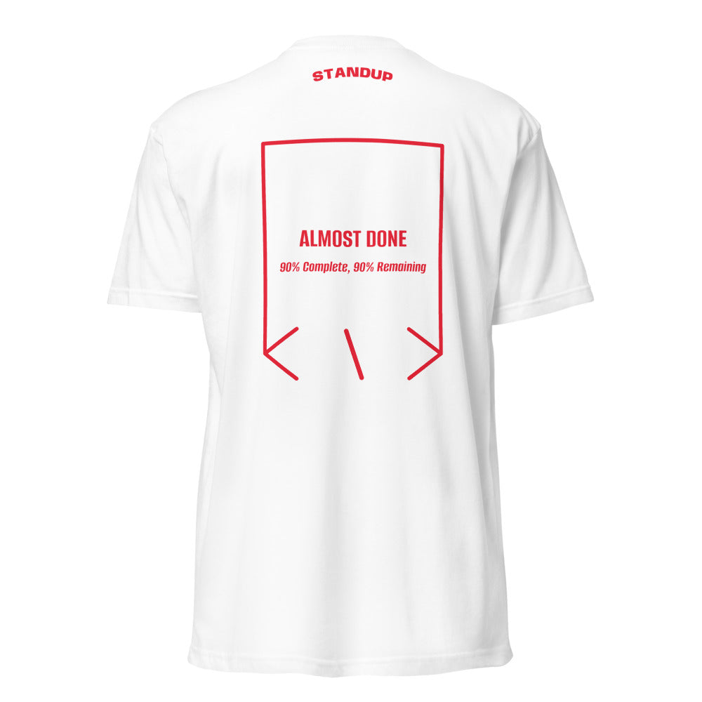 Almost Done — White Red back mockup