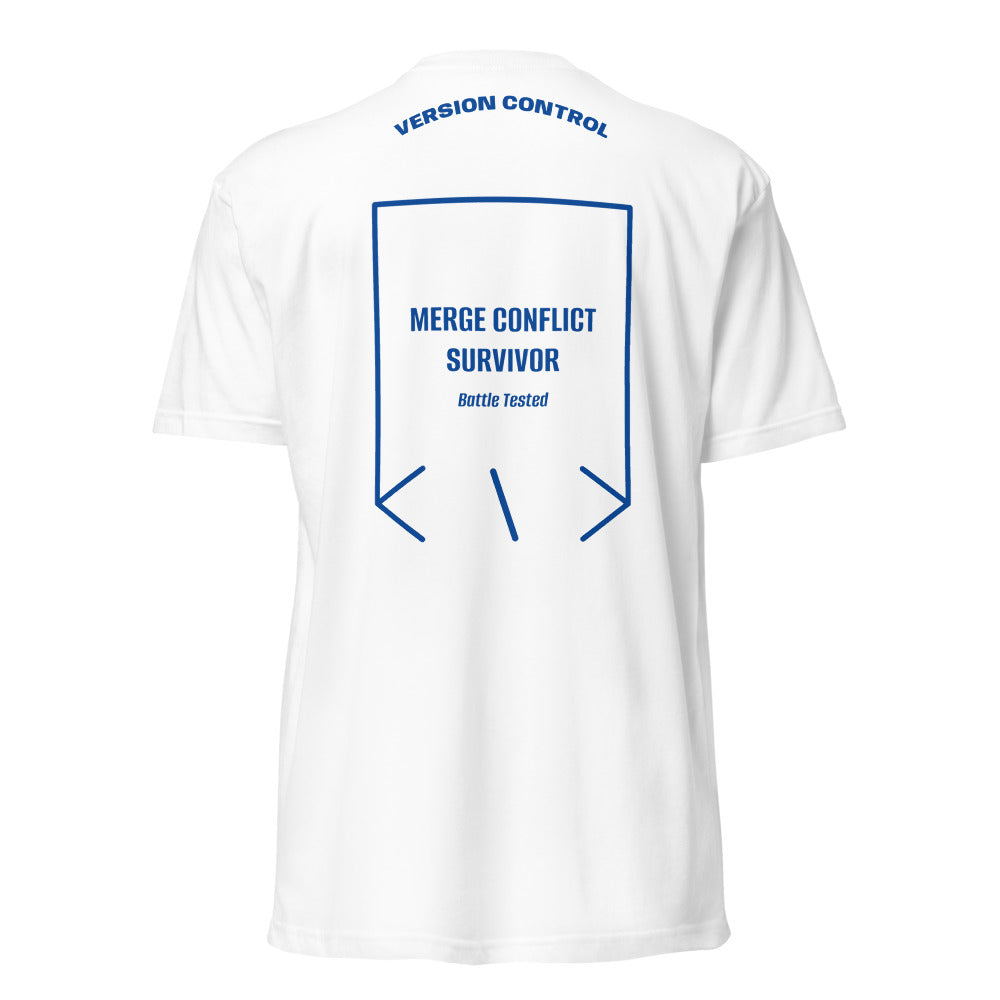 Merge Conflict Survivor — White Royal back mockup