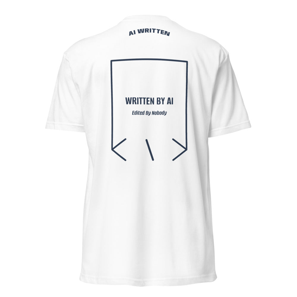 Written By AI — White Midnight Navy back mockup
