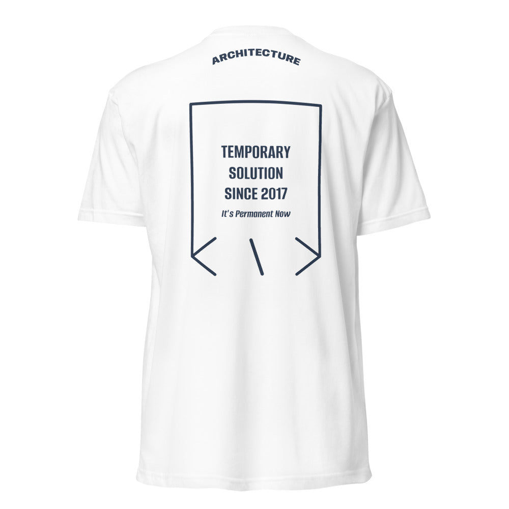 Temporary Solution Since 2017 — White Midnight Navy back mockup