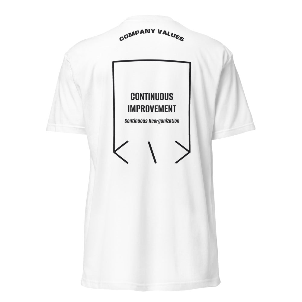 Continuous Improvement — White Black back mockup