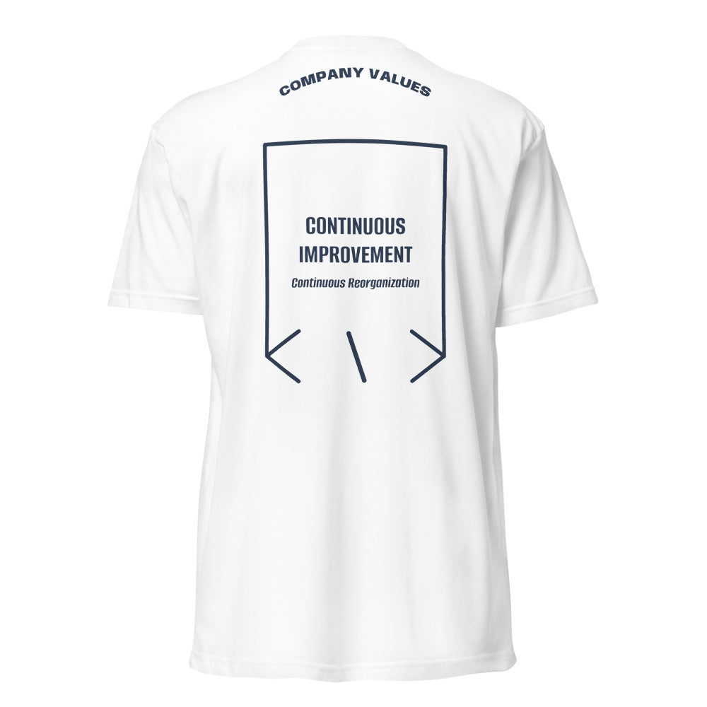 Continuous Improvement — White Midnight Navy back mockup