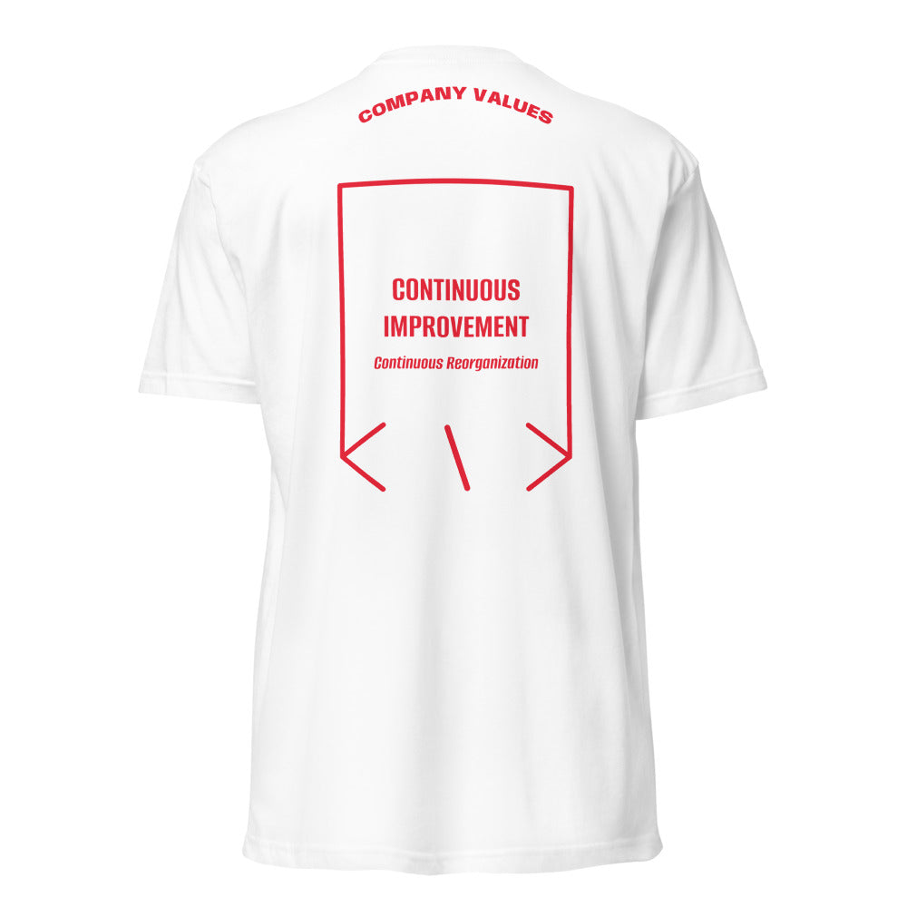 Continuous Improvement — White Red back mockup