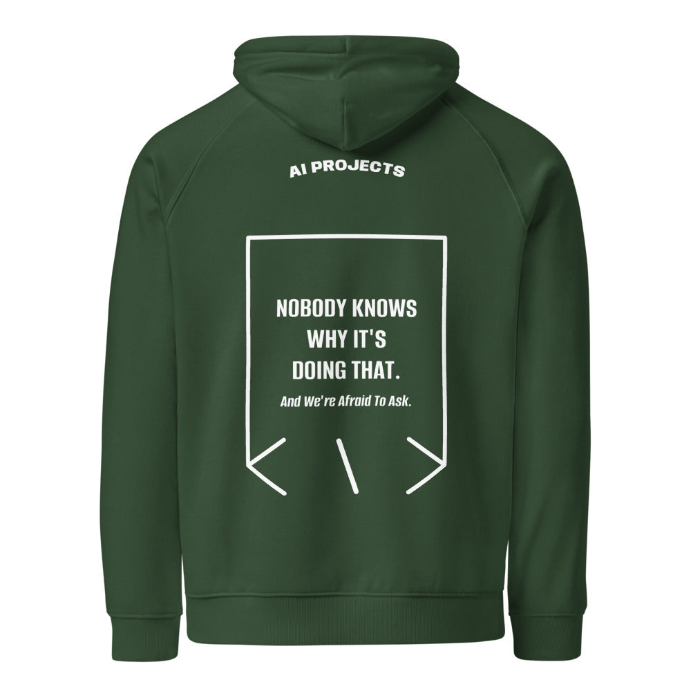 Nobody Knows Why It's Doing That. — Bottle green White back mockup