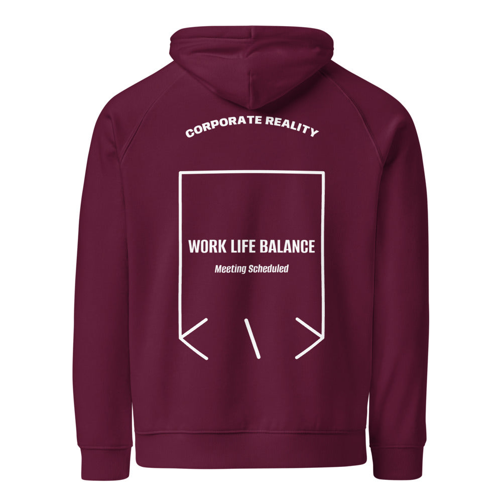 Work Life Balance — Burgundy White back mockup
