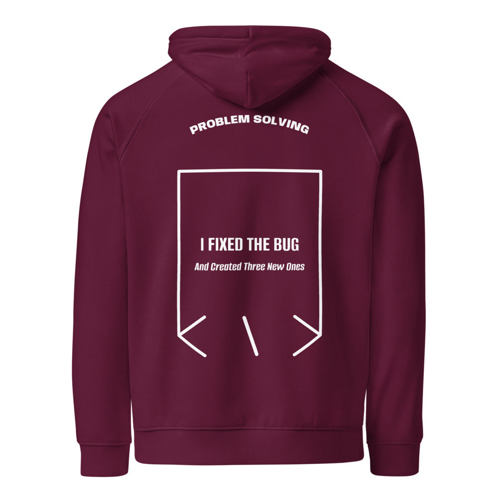 I Fixed The Bug — Burgundy White back mockup