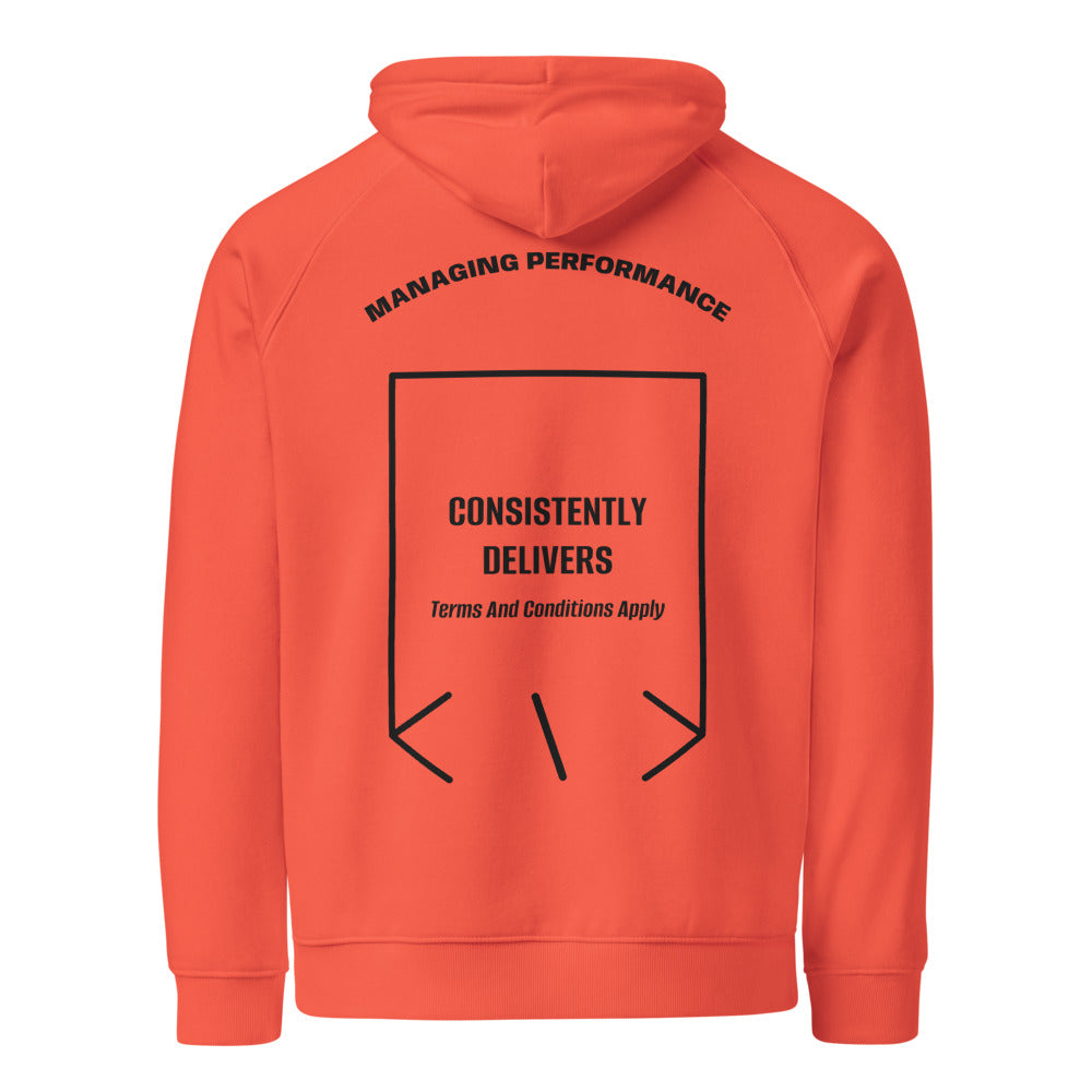 Consistently Delivers — Burnt Orange Black back mockup
