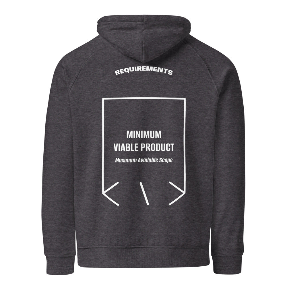 Minimum Viable Product — Charcoal Melange White back mockup