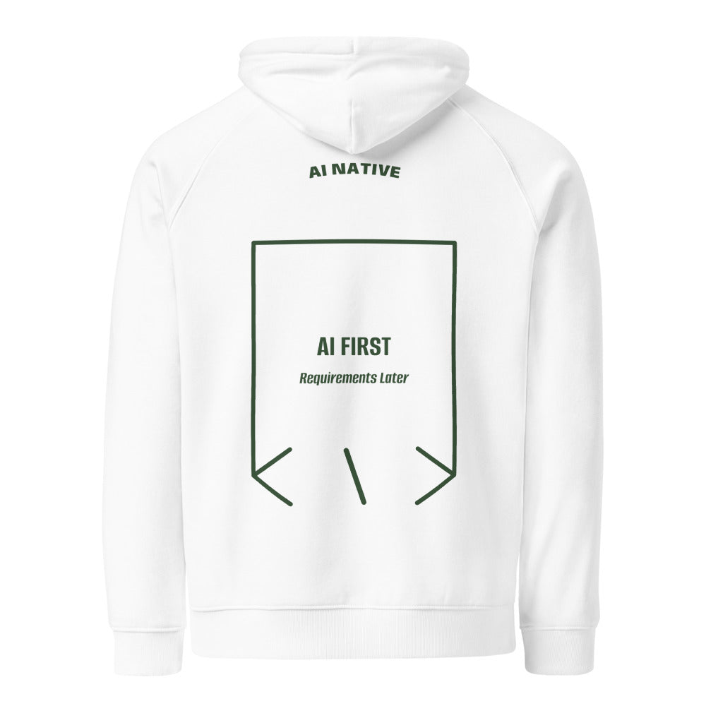 AI First — White Bottle green back mockup