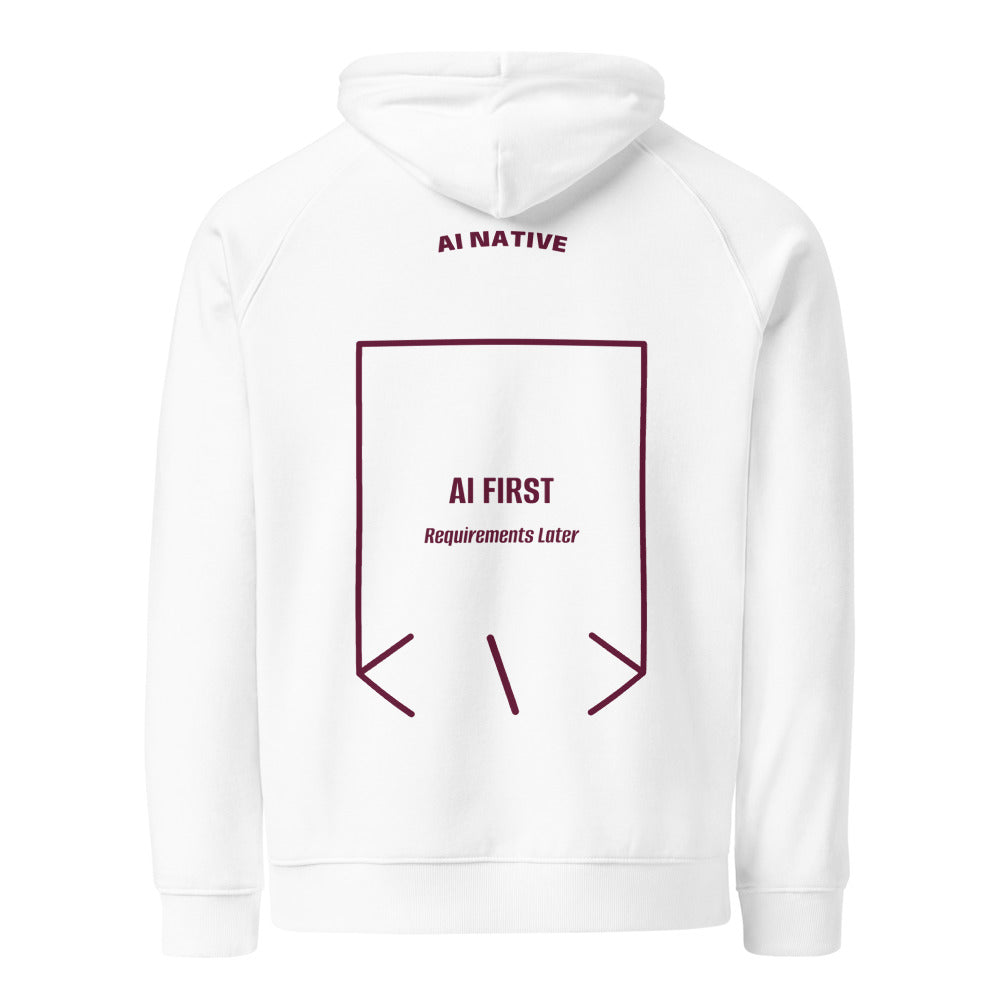 AI First — White Burgundy back mockup