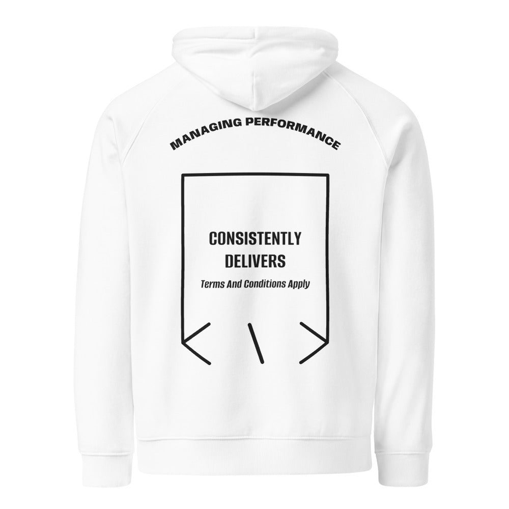 Consistently Delivers — White Black back mockup