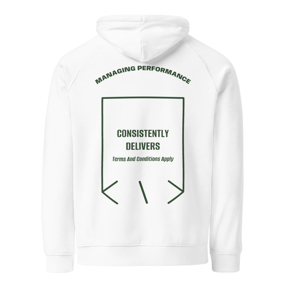 Consistently Delivers — White Bottle green back mockup