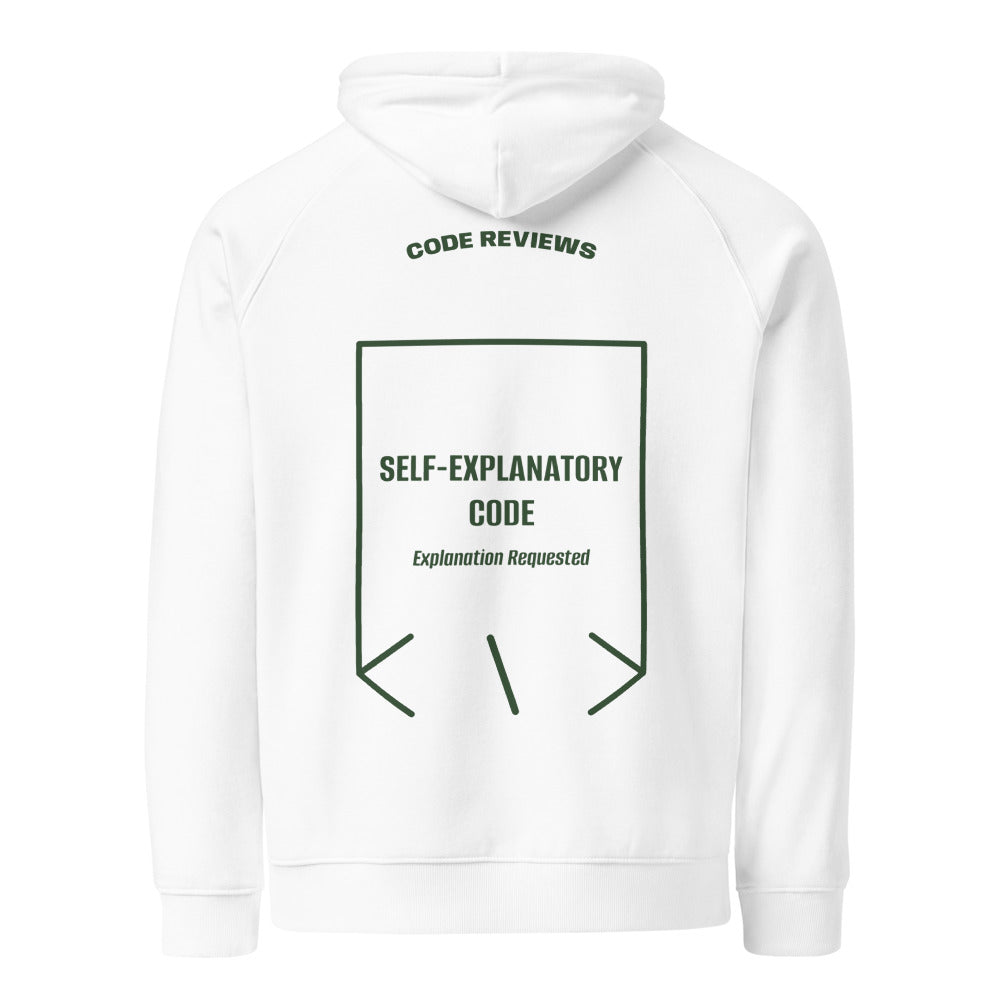 Self-Explanatory Code — White Bottle green back mockup
