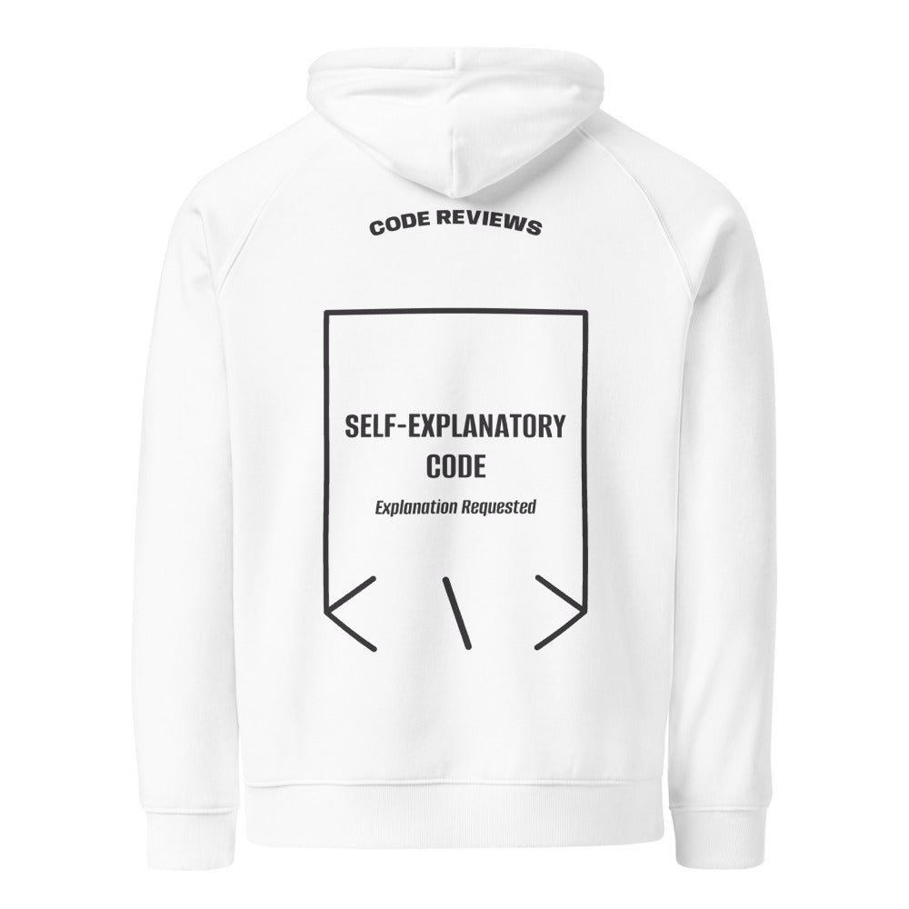 Self-Explanatory Code — White Charcoal Melange back mockup