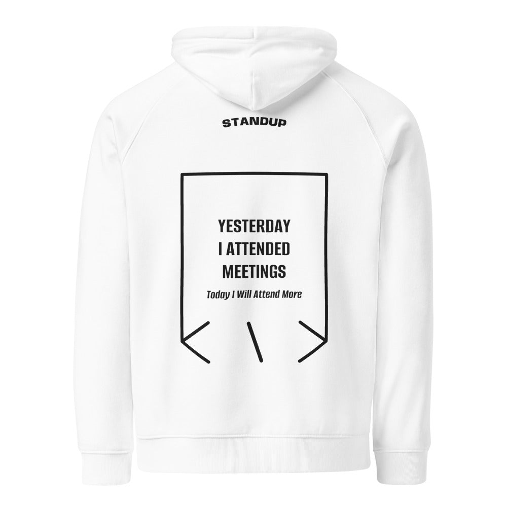 Yesterday I Attended Meetings — White Black back mockup