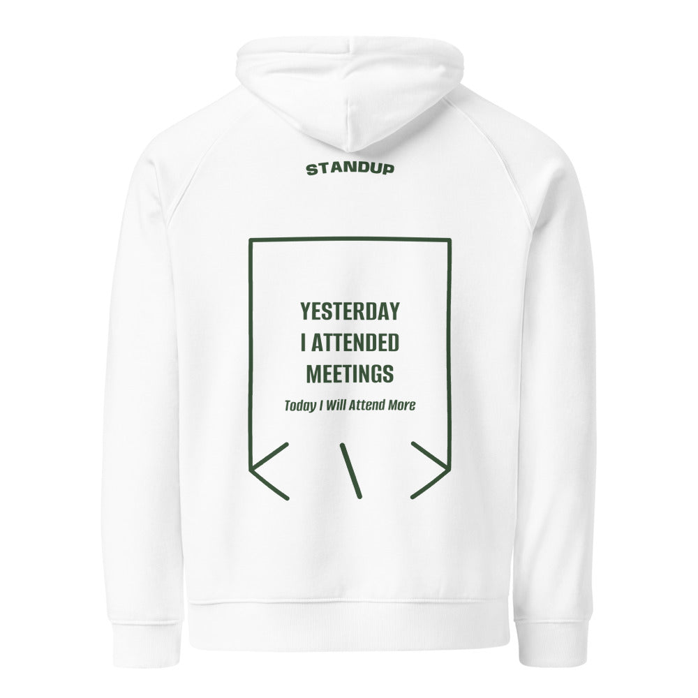 Yesterday I Attended Meetings — White Bottle green back mockup