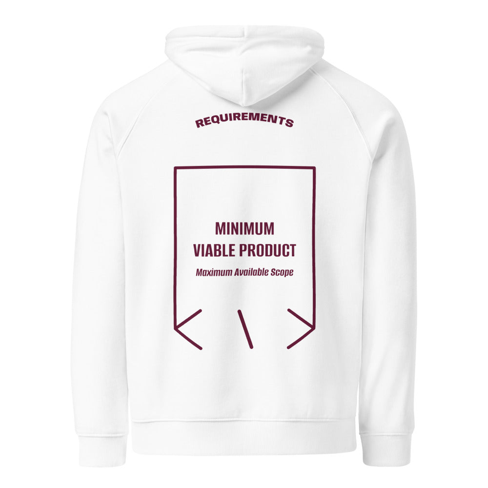Minimum Viable Product — White Burgundy back mockup
