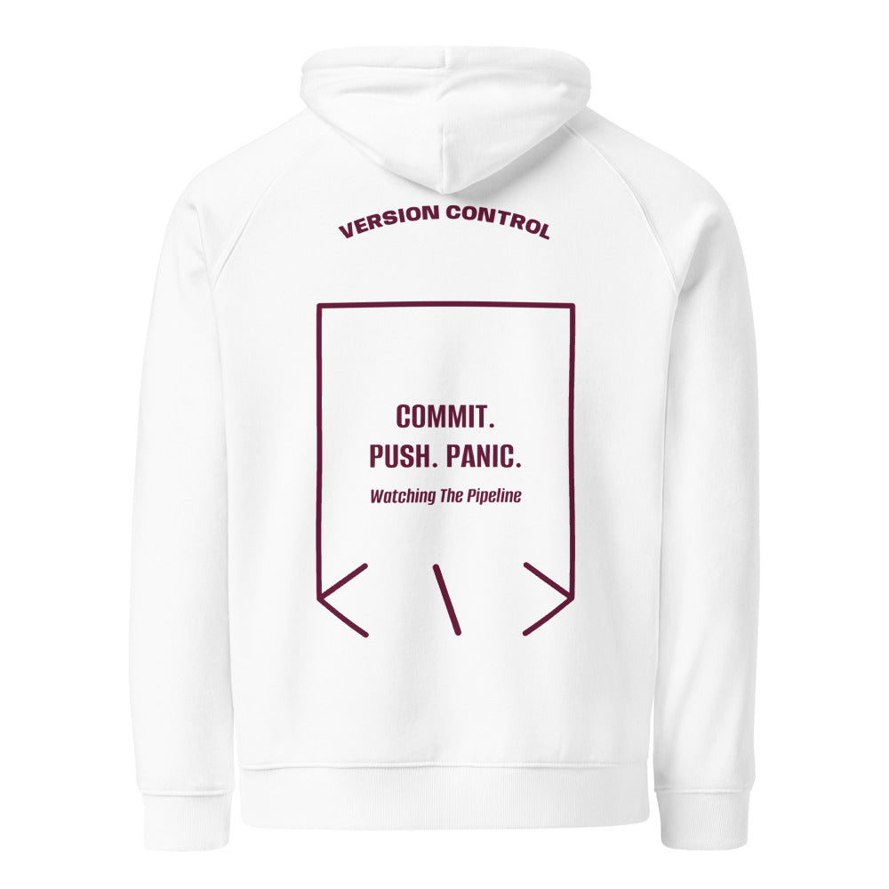 Commit. Push. Panic. — White Burgundy back mockup