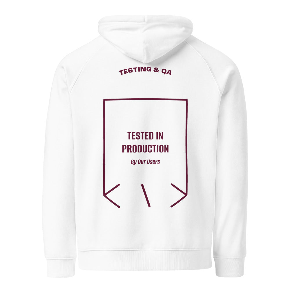 Tested In Production — White Burgundy back mockup