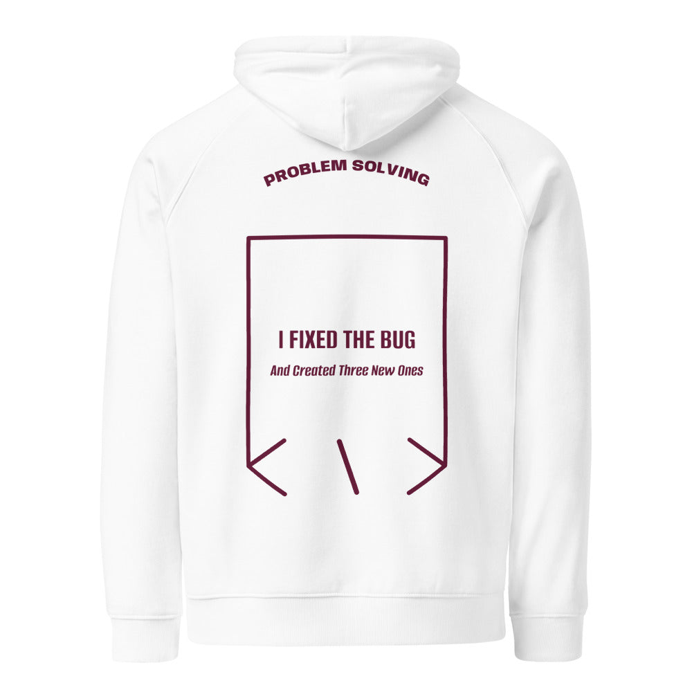I Fixed The Bug — White Burgundy back mockup