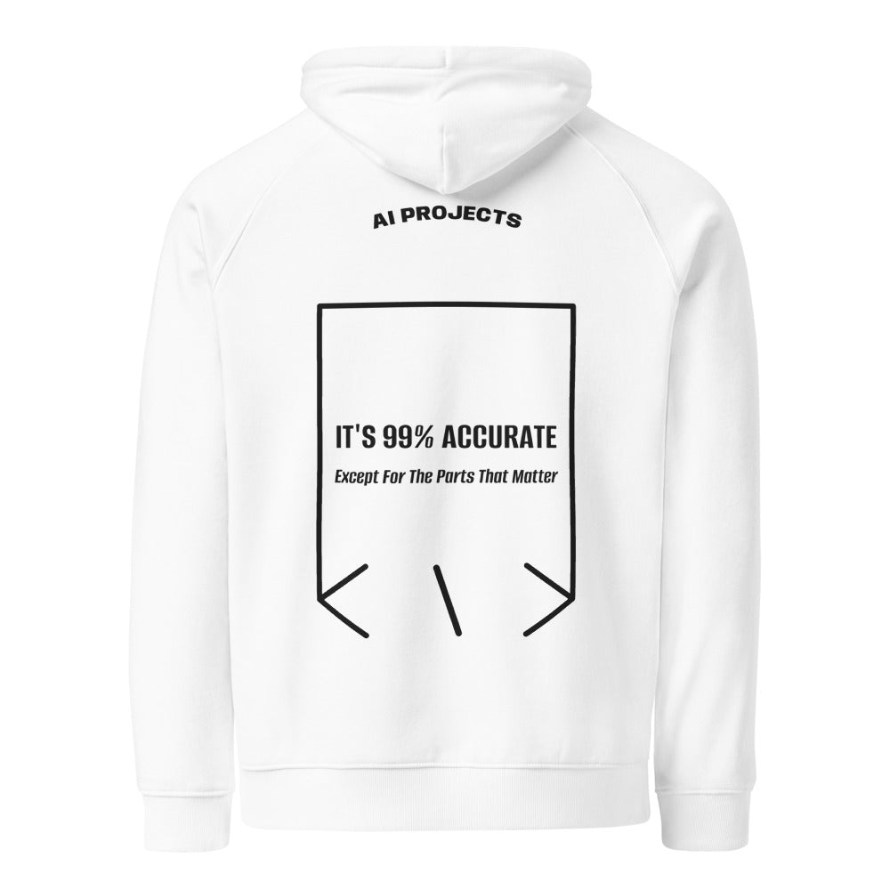 It's 99% Accurate — White Black back mockup