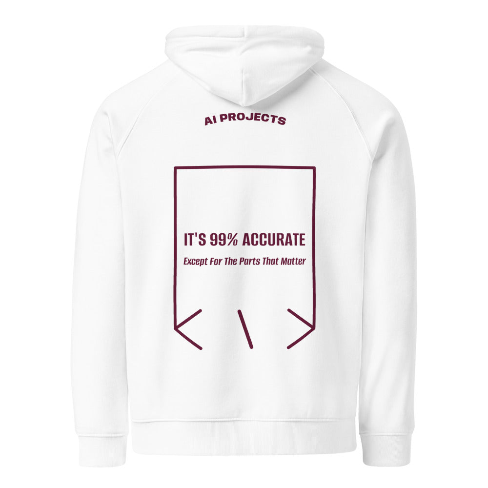 It's 99% Accurate — White Burgundy back mockup