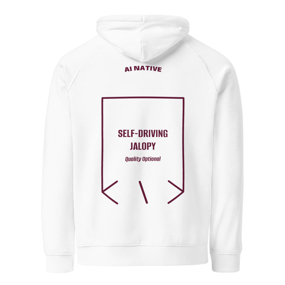 Self-Driving Jalopy — White Burgundy back mockup