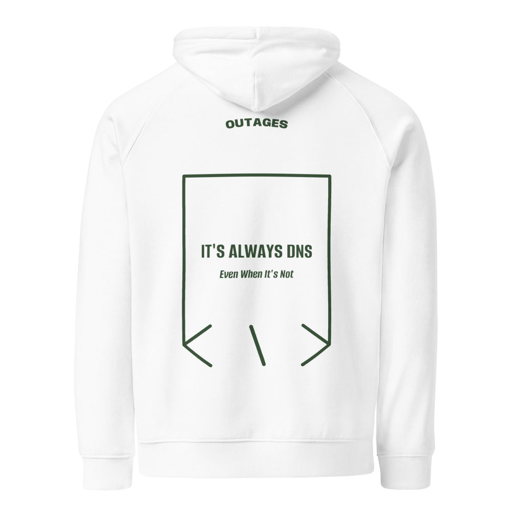 It's Always DNS — White Bottle green back mockup