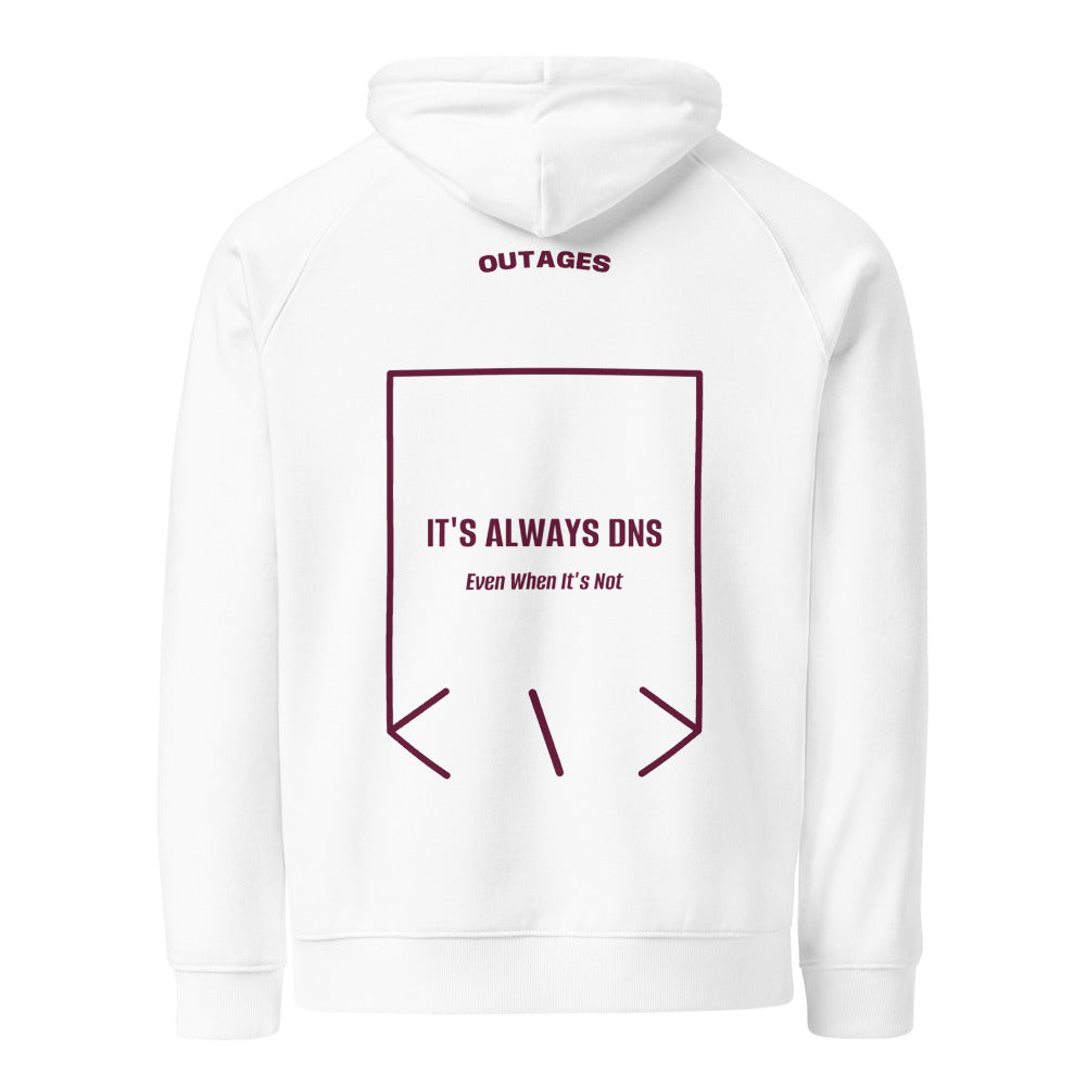 It's Always DNS — White Burgundy back mockup
