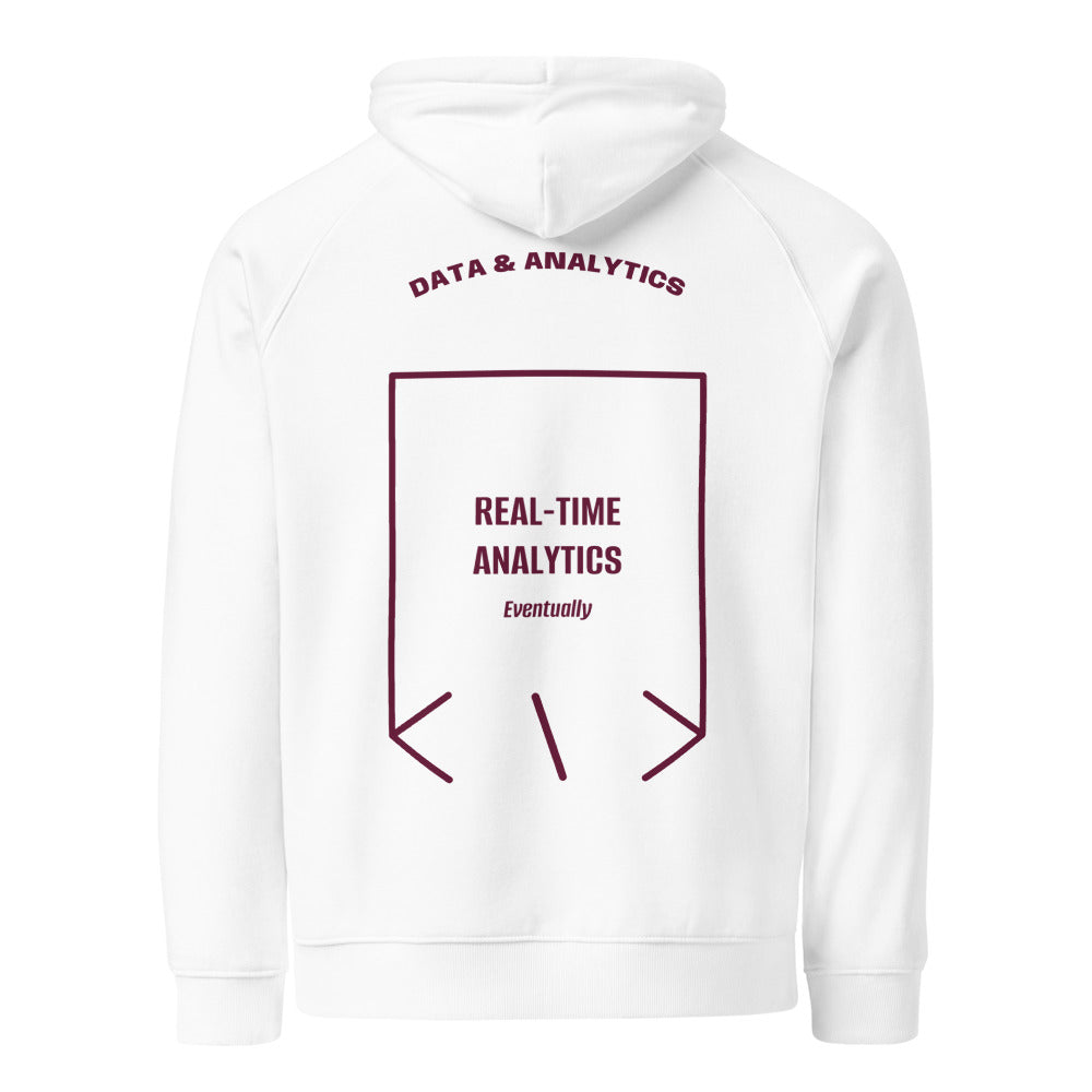 Real-Time Analytics — White Burgundy back mockup