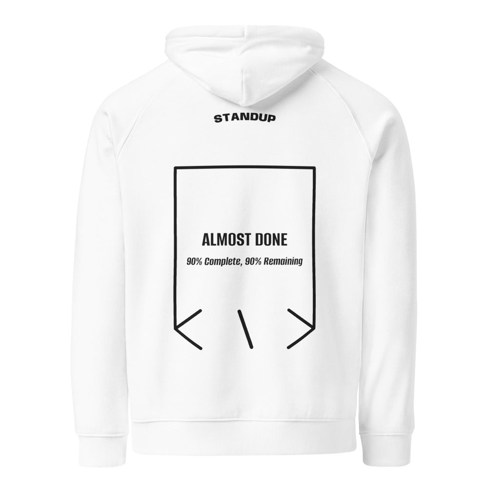 Almost Done — White Black back mockup