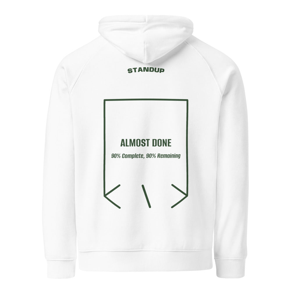 Almost Done — White Bottle green back mockup