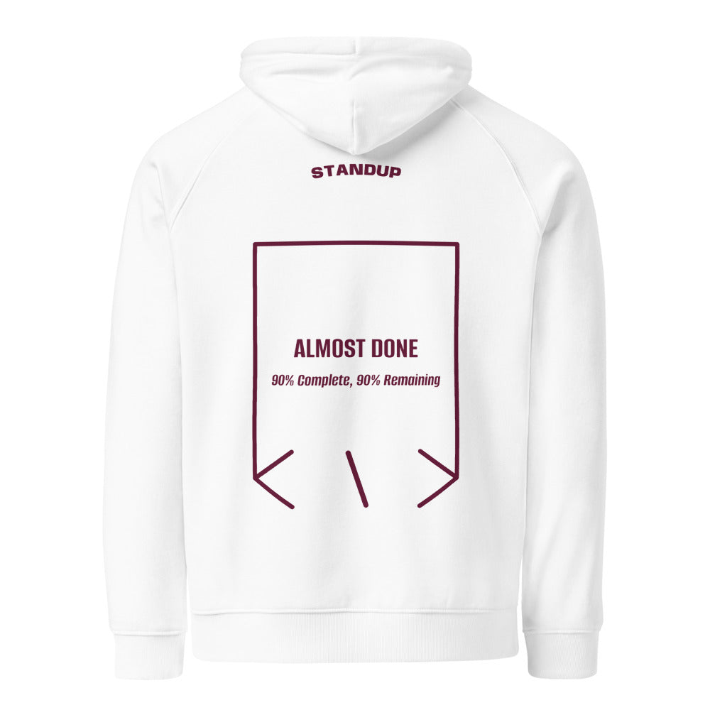 Almost Done — White Burgundy back mockup