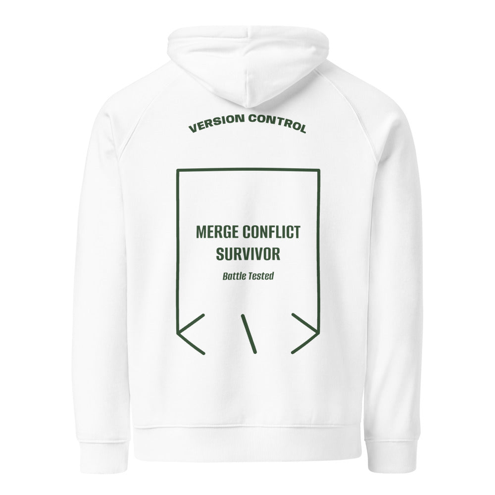 Merge Conflict Survivor — White Bottle green back mockup