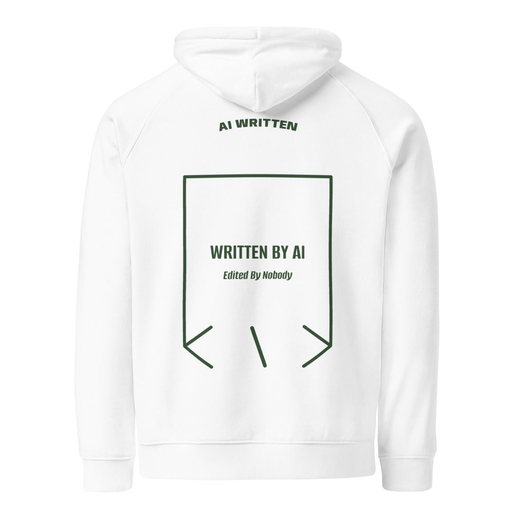 Written By AI — White Bottle green back mockup