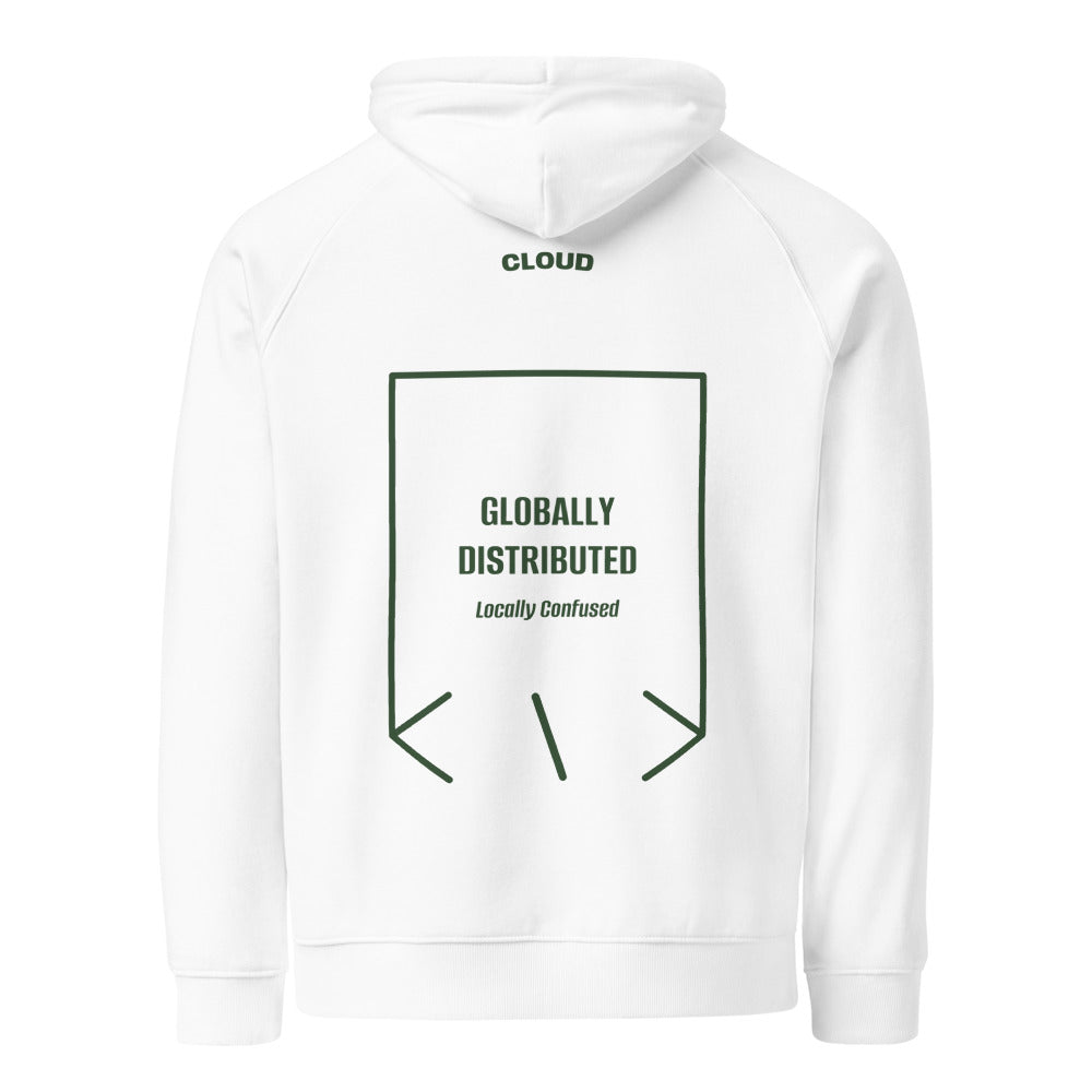 Globally Distributed — White Bottle green back mockup