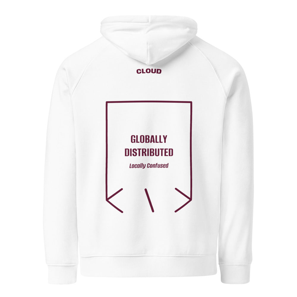 Globally Distributed — White Burgundy back mockup