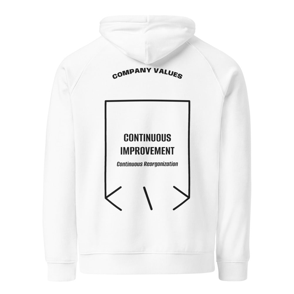 Continuous Improvement — White Black back mockup