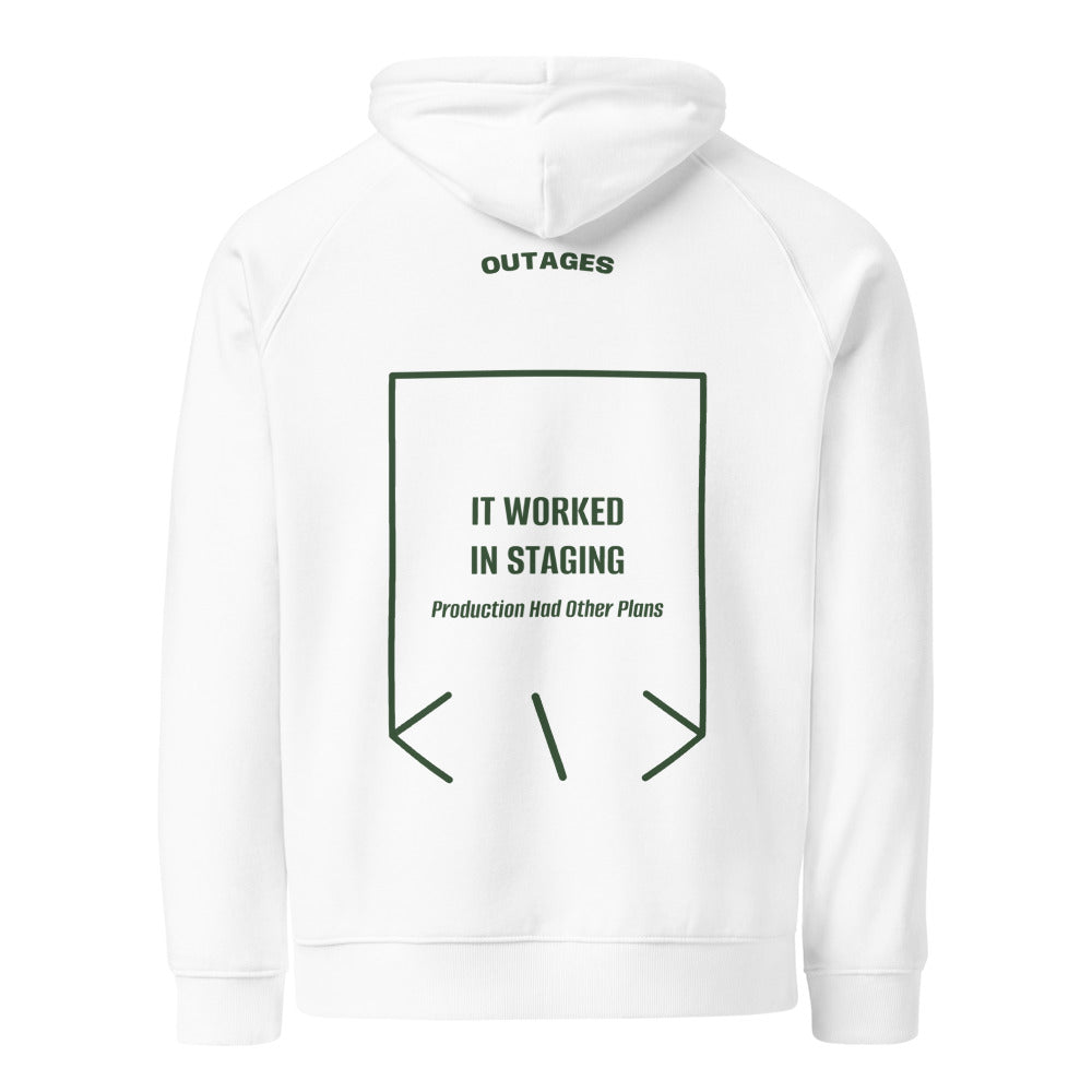 It Worked In Staging — White Bottle green back mockup