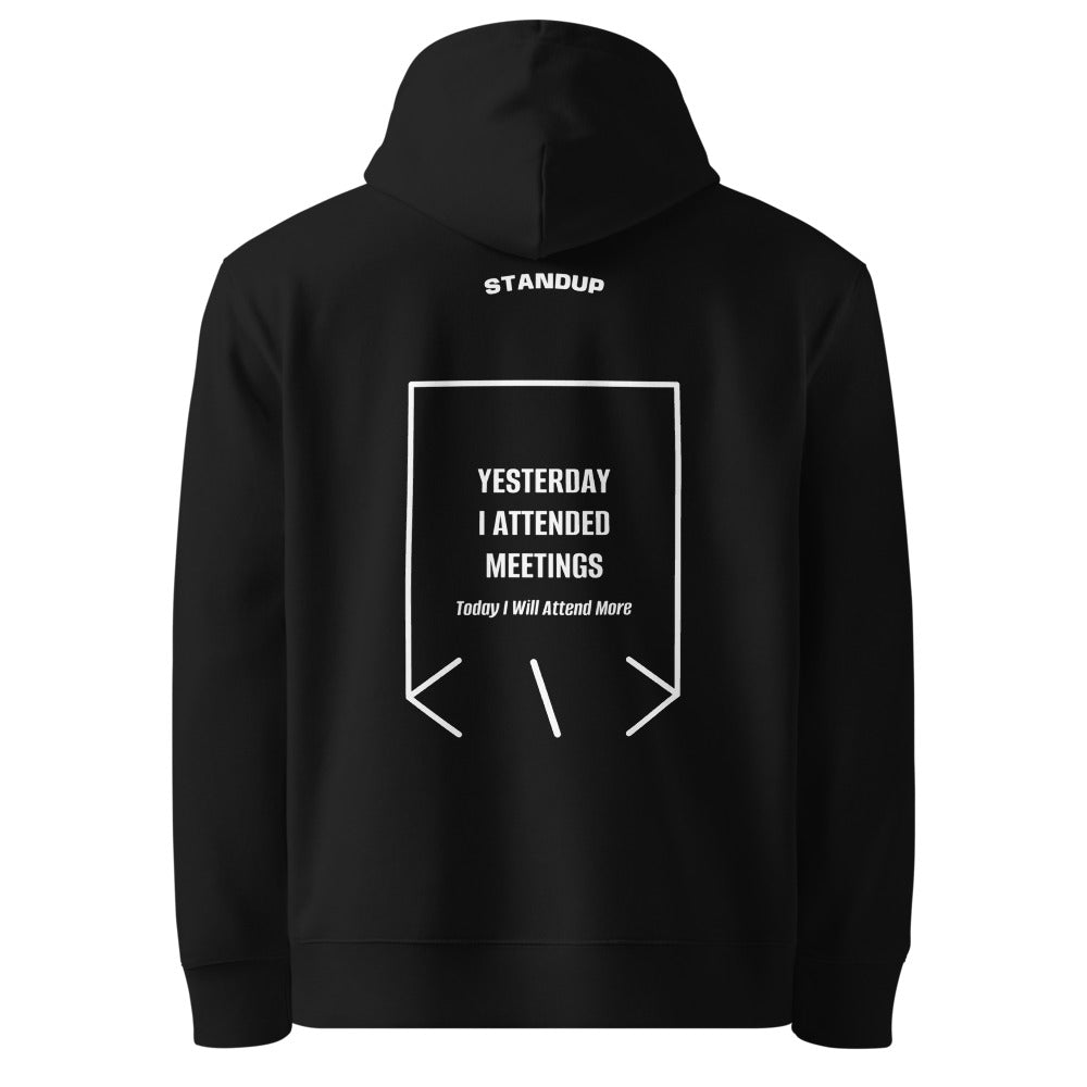 Yesterday I Attended Meetings — Black White back mockup